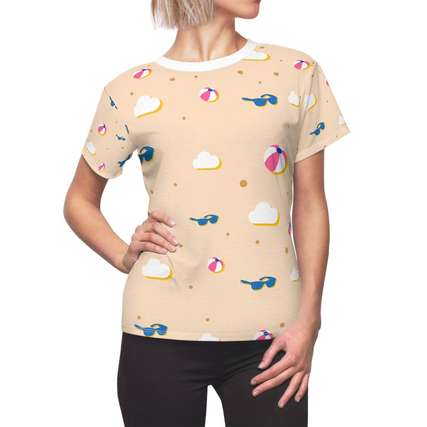 Beach Vibes Women's Tee, Summer T-Shirt, Vacation Wear, Pool Party Top, Beach Theme Shirt, Sunshine Apparel