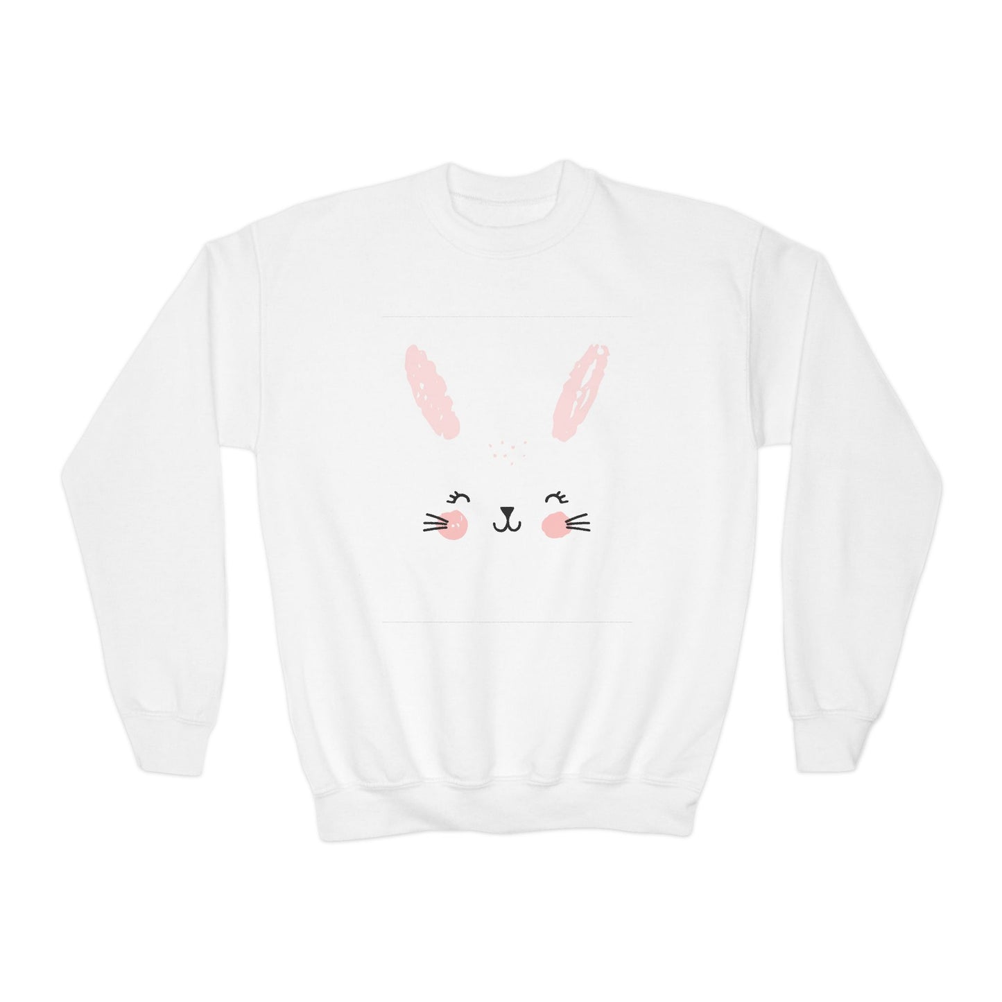Cute Bunny Youth Crewneck Sweatshirt, Spring Apparel for Kids, Easter Gift, Cozy Layering Piece, Animal Theme Sweatshirt
