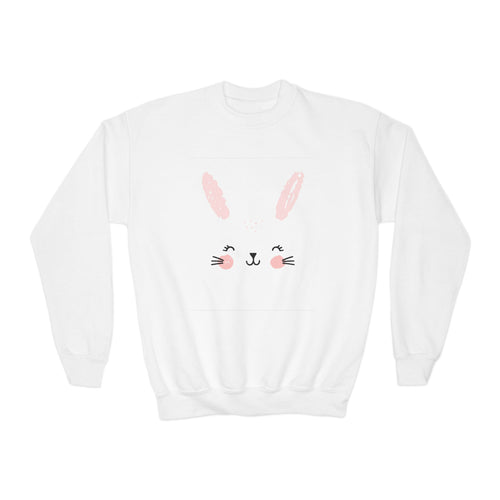 Cute Bunny Youth Crewneck Sweatshirt, Spring Apparel for Kids, Easter Gift, Cozy Layering Piece, Animal Theme Sweatshirt
